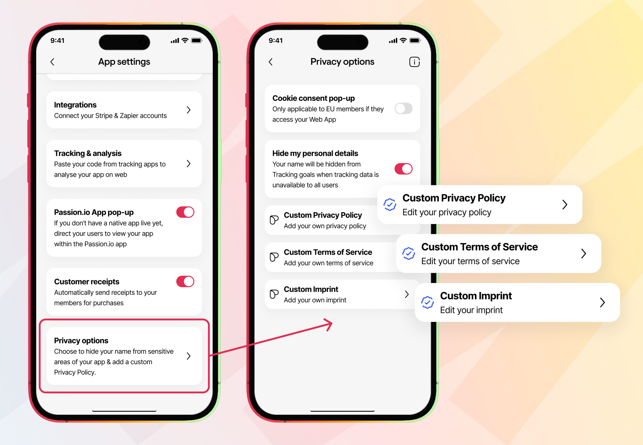 🔐Add your own privacy policy
