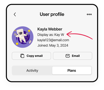 User profile - Plans