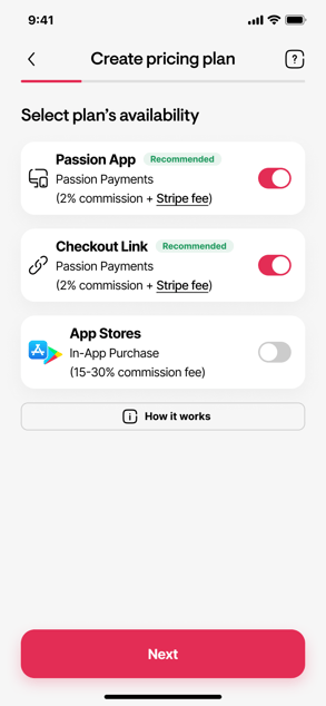 Screenshot of the Availability selectors in mobile view